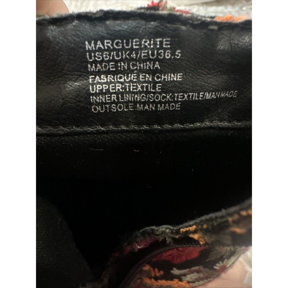 Flower Embroidered Half Boots Booties Marguerite Floral Multicolor‎ Sz 6 Zipper - Picture 11 of 11
